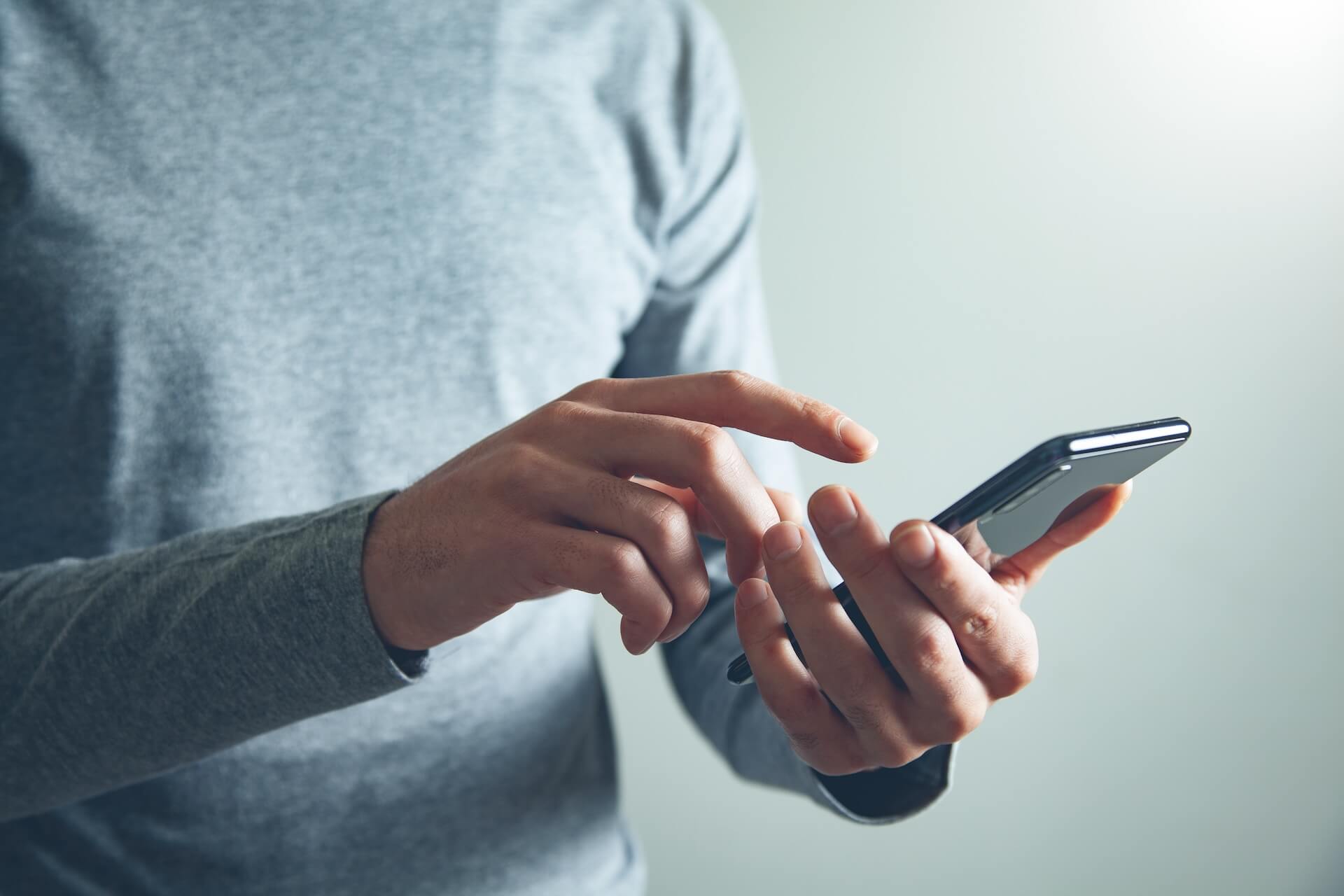 person using phone