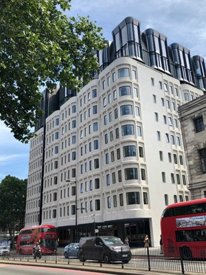 timber windows on a hotel