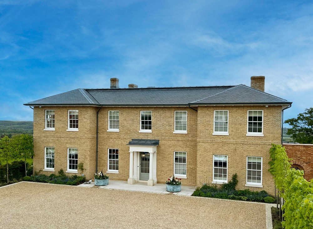 Custom-made timber box sash windows for new build property in Oxfordshire