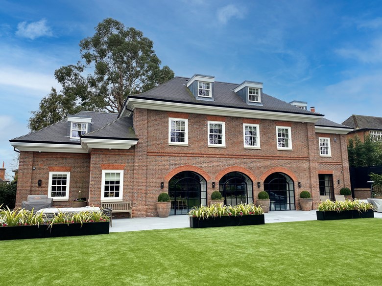 timber sash windows on a modern property