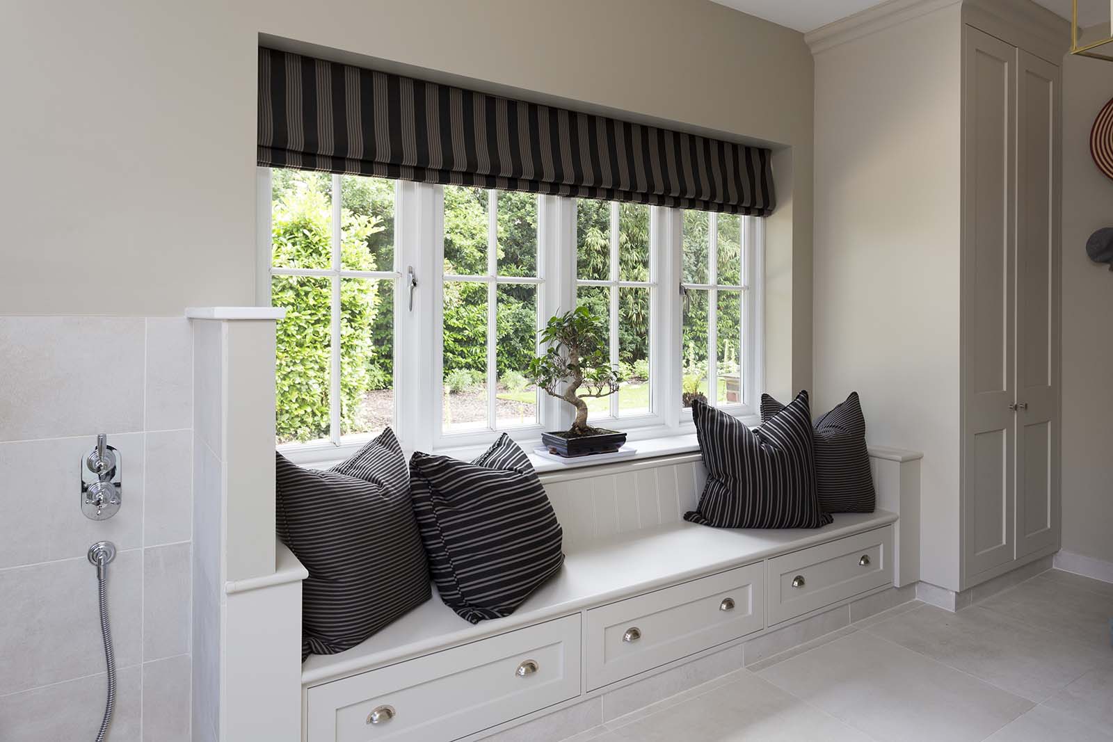 White casement window