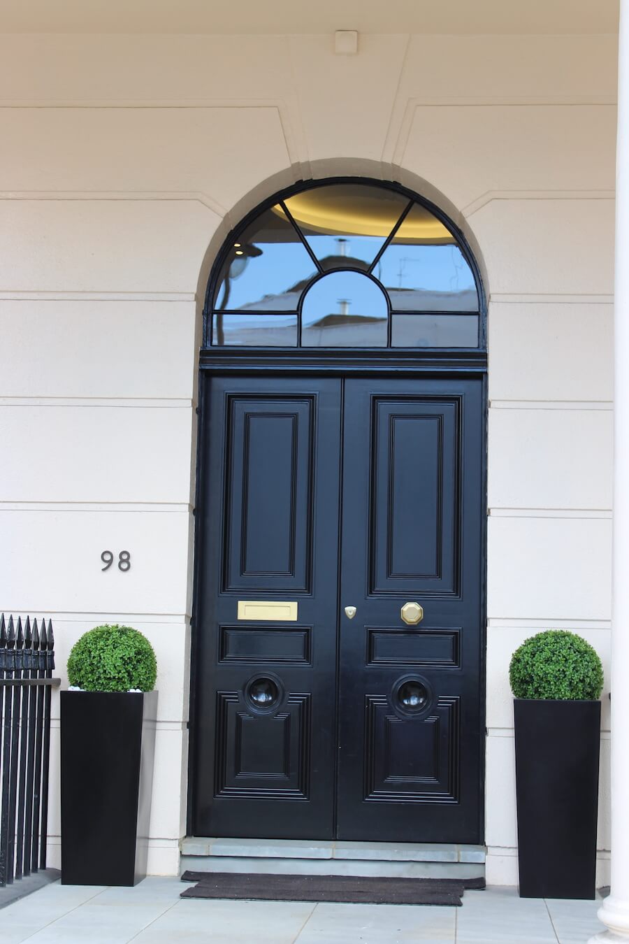 entrance doorsin Portland Place greater london